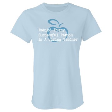 Caring Teacher Junior Fit Bella Crewneck Jersey Tee