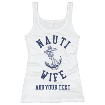 Nauti Wife Tank Junior Fit Basic Bella 2x1 Rib Tank Top