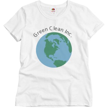 Green Clean Inc. w/ Back Misses Relaxed Fit Basic Gildan Heavy Cotton Tee