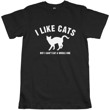 I Like (to eat) Cats Unisex American Apparel Fine Jersey Tee