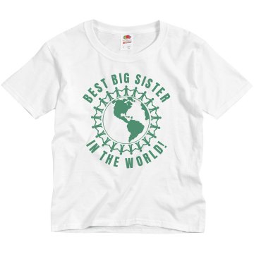 World's Best Big Sister Youth Basic Gildan Heavy Cotton Crew Neck Tee