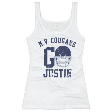 Go Football Cougars Junior Fit Basic Bella 2x1 Rib Tank Top