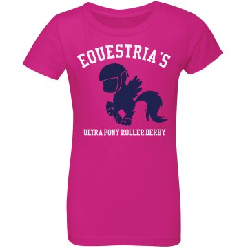 Ultra Pony Roller Derby Youth Gildan Heavy Cotton Crew Neck Tee