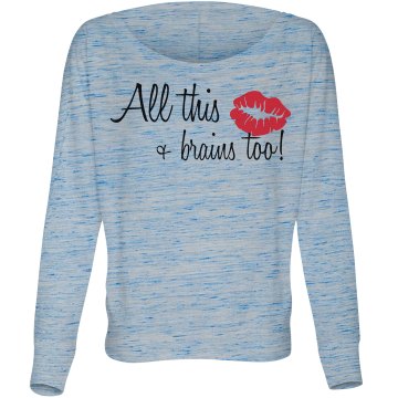 All This & Brains Too Misses Bella Flowy Lightweight Relaxed Dolman Tee