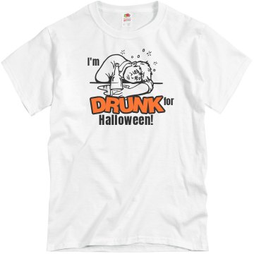 Drunk for Halloween Unisex Basic Gildan Heavy Cotton Crew Neck Tee