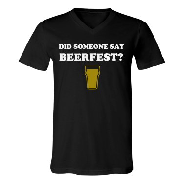 Beerfest? mens Unisex Canvas V-Neck Jersey Tee