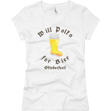 Will Polka for Bier Junior Fit Bella Sheer Longer Length Rib V-Neck Tee 