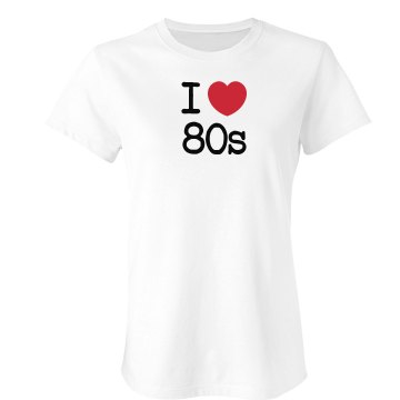 I Love the 80s Junior Fit Bella Crewneck Jersey Tee