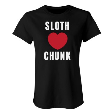 Sloth Love Chunk Junior Fit Bella Sheer Longer Length Rib Tee