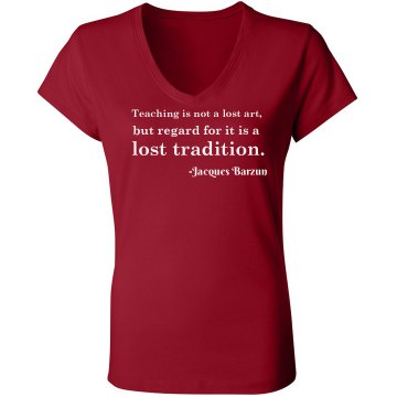 Teaching Is An Art Tee Junior Fit Bella Sheer Longer Length Rib V-Neck Tee 