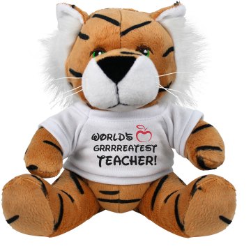 World's Greatest Teacher Plush Tiger