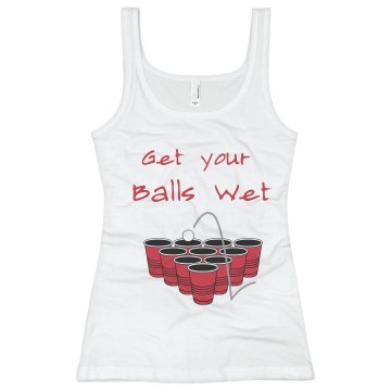 Get Your Pong Balls Wet Junior Fit Basic Bella 2x1 Rib Tank Top