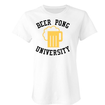 Beer Pong Univ tee Junior Fit Bella Sheer Longer Length Rib Tee