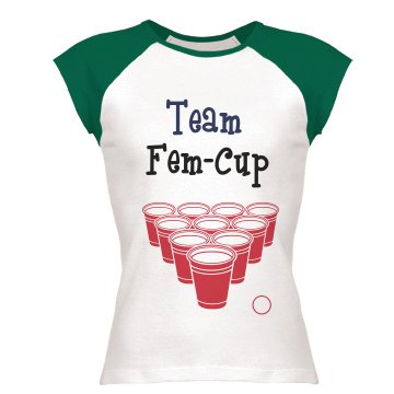 Team Fem-Cup Jersey Junior Fit Bella 1x1 Rib Cap Sleeve Raglan Tee
