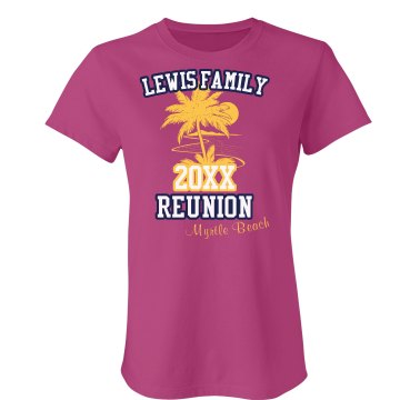 Family Reunion Tee Junior Fit Bella Sheer Longer Length Rib Tee