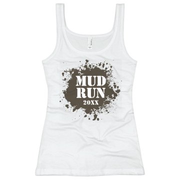 Mud Run 2013 Junior Fit Bella Sheer Longer Length Rib Racerback Tank Top