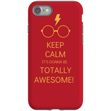 Keep Calm Totally Awesome Rubber iPhone 4 & 4S Case Black