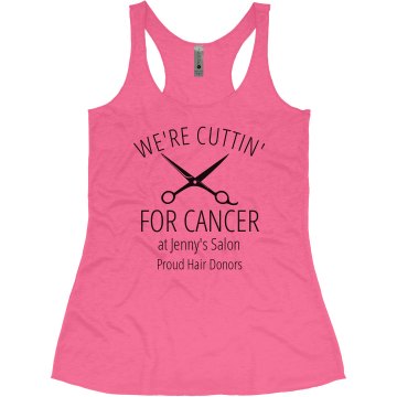 Cuttin' for Cancer Junior Fit Bella Long Sleeve Thermal Tee