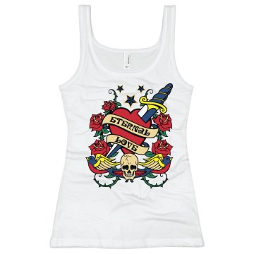 Eternal Love Junior Fit Bella Sheer Longer Length Rib Strap Tank Top