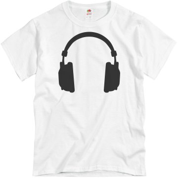 Headphones Guys Tee Unisex Basic Gildan Heavy Cotton Crew Neck Tee