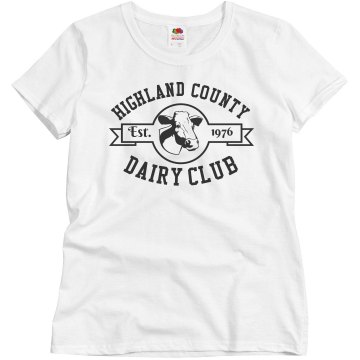 Dairy Club Fair Tee Misses Relaxed Fit Basic Gildan Heavy Cotton Tee