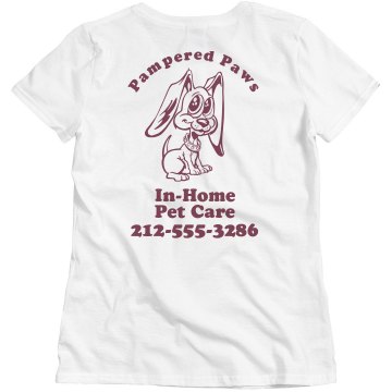 Paws Pet Care w/ Back Misses Relaxed Fit Basic Gildan Ultra Cotton Tee
