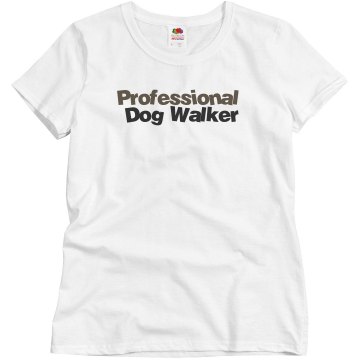 Dog Walker w/ Back Misses Relaxed Fit Basic Gildan Heavy Cotton Tee