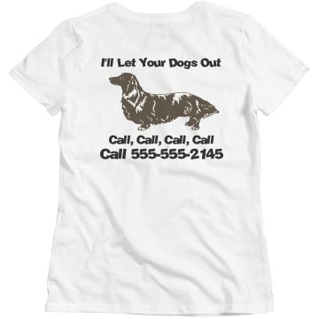 Dog Walker w/ Back Misses Relaxed Fit Basic Gildan Heavy Cotton Tee