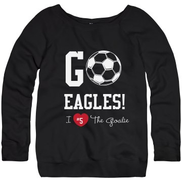 Soccer Fan Sweatshirt Junior Fit Bella Triblend Slouchy Wideneck Sweatshirt