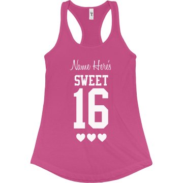 Sweet Sixteen Tank Junior Fit Bella Sheer Longer Length Rib Racerback Tank Top