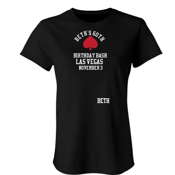 60th Birthday in Vegas Junior Fit Bella Sheer Longer Length Rib Tee
