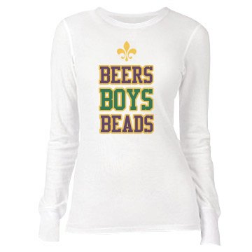 Beers Boys Beads Junior Fit Bella Long Sleeve Thermal Tee