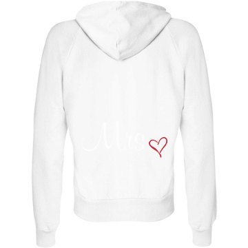 Mrs. Hoodie Junior Fit Bella Fleece Raglan Zip Hoodie