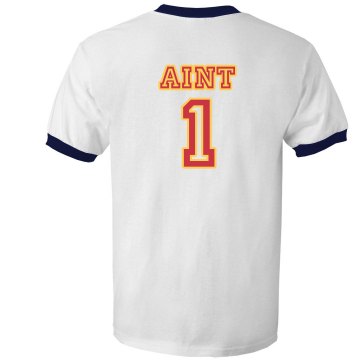 Aint One Outline Junior Fit Bella 1x1 Rib Ringer Tee