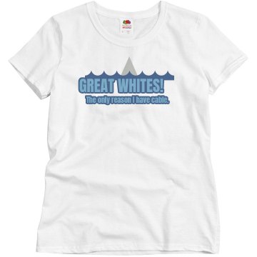 Sharks On Cable Misses Relaxed Fit Basic Gildan Heavy Cotton Tee