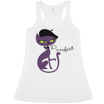 Puurfect Parisian Cat Misses Bella Flowy Boxy Lightweight Crop Tank