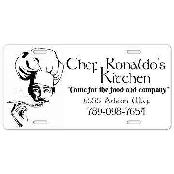 Chef's Kitchen Plate License Plate