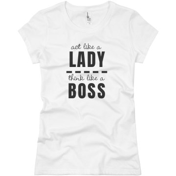 Like a Boss Pink Tee Junior Fit Basic Bella Favorite Tee