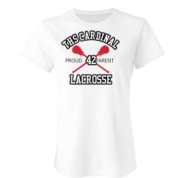 Cardinal Lacrosse Mom Junior Fit American Apparel Fine Jersey Tee