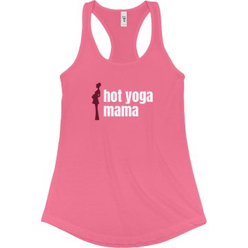 Hot Yoga Mama Junior Fit Bella Sheer Longer Length Rib Racerback Tank Top