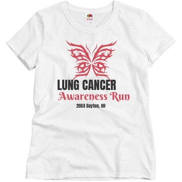 Cancer Awareness Run Misses Relaxed Fit Basic Gildan Ultra Cotton Tee