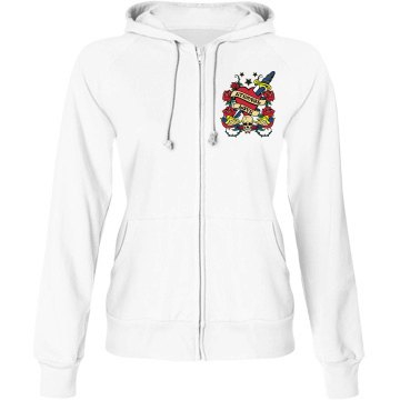 Love Always Skull Hoodie Junior Fit Bella Fleece Raglan Zip Hoodie