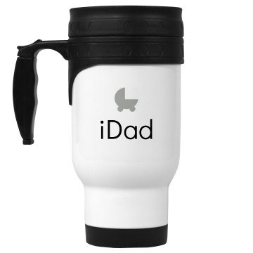 iDad 14oz White Stainless Steel Travel Mug
