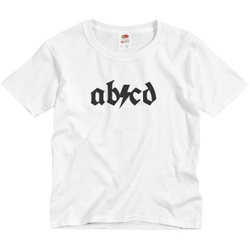 ABCD Lightning Bolt Youth Basic Gildan Ultra Cotton Crew Neck Tee