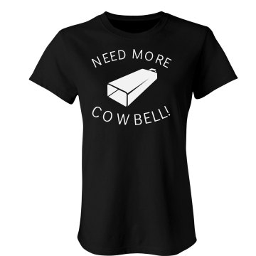 More Cowbell-white Junior Fit Bella Sheer Longer Length Rib Tee
