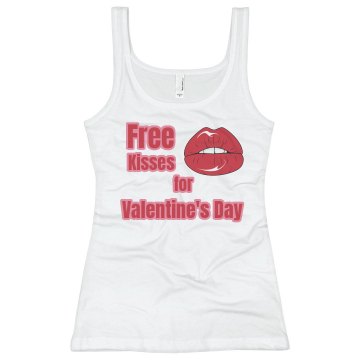 Free Kisses Valentine's Bella White Basic Junior Fit Camisole