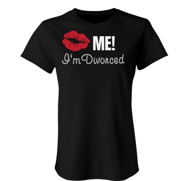 Kiss Me I'm Divorced! Junior Fit Bella Sheer Longer Length Rib Tee