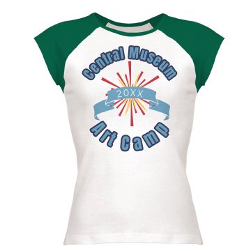 Museum Art Camp Junior Fit Bella 1x1 Rib Ringer Tee