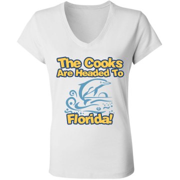 Cook Florida Vacation Junior Fit Bella V-Neck Jersey Tee