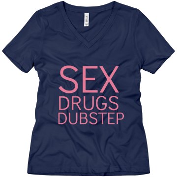 Dubstep Misses Relaxed Fit Anvil V-Neck Tee